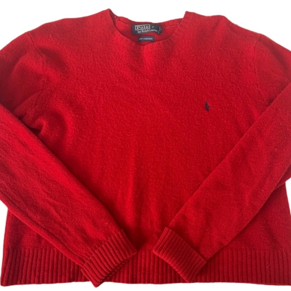 polo ralph lauren red wool sweater